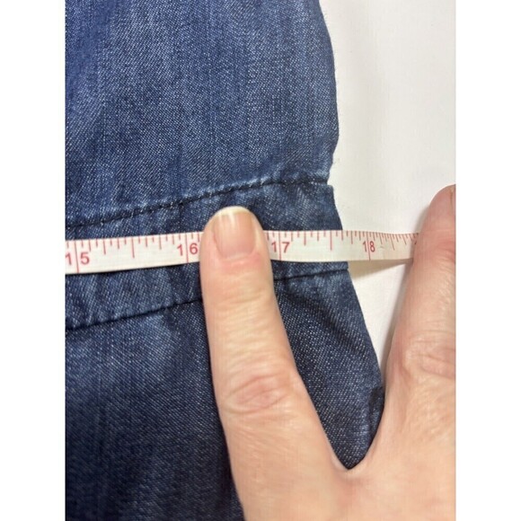 YFB Young Fabulous & Broke Denim Strapless Jumpsuit Dark Denim 4 Cargo Pockets - Picture 7 of 12